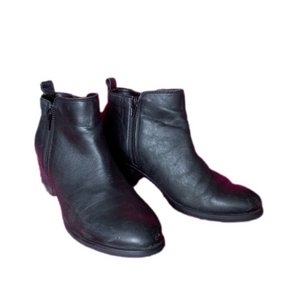 Black leather ankle boots